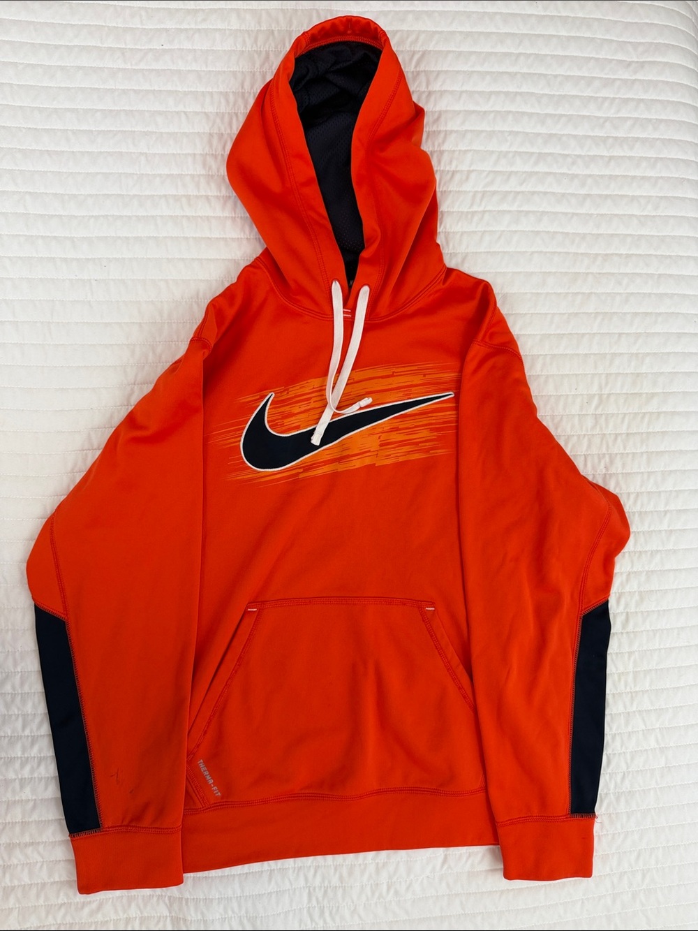 NIKE MEN’S THERMA-FIT ORNAGE HOODIE SIZE M PULL-OVER